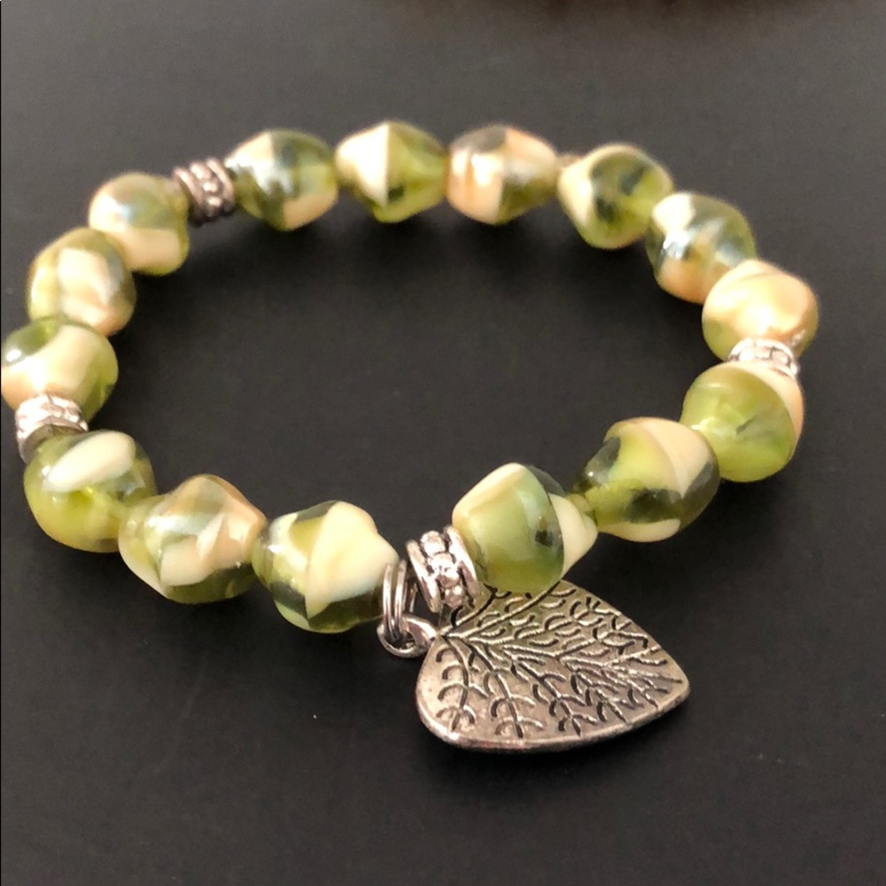 GENUINE POLISHED STONE BRACELETS W/CHARM - Picture 13 of 16